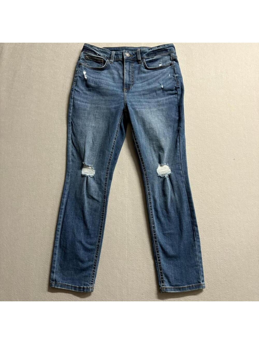 LC Lauren Conrad Distressed Skinny Jeans Womens 30x26 Blue Denim Stretch 31x27